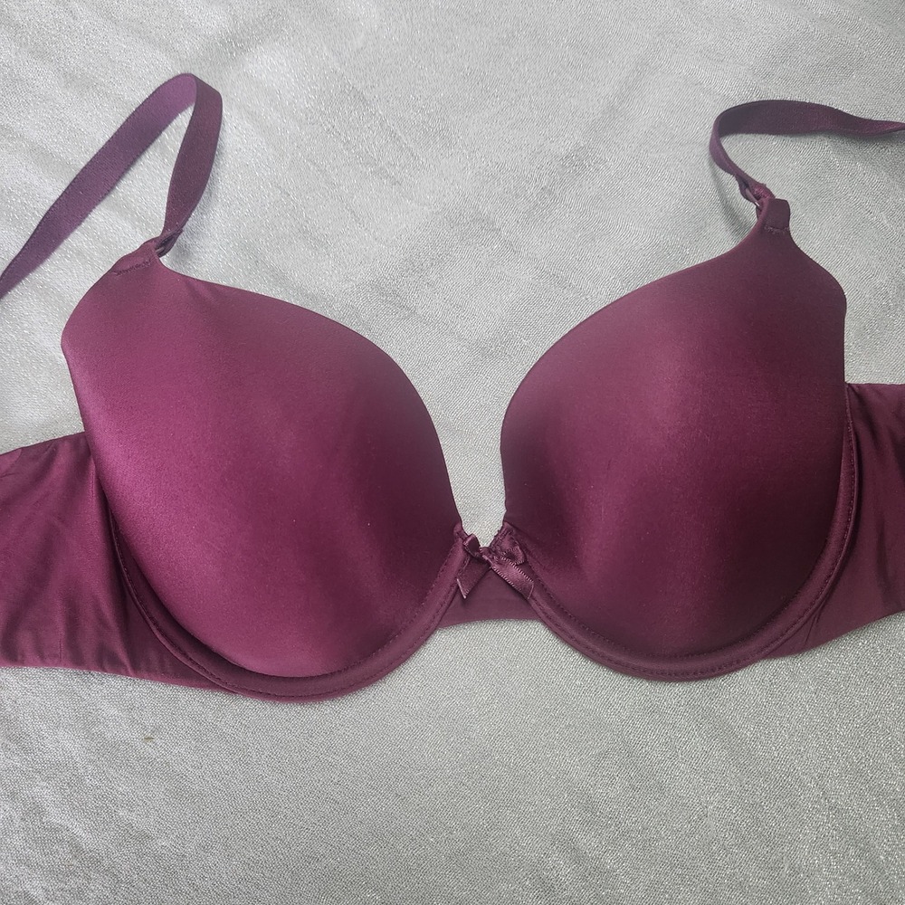 Victoria's Secret Demi Bra 34D Plum Burgundy‎ Underwire Lightly Padded
